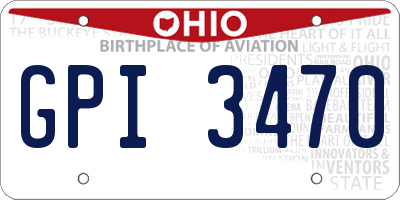 OH license plate GPI3470