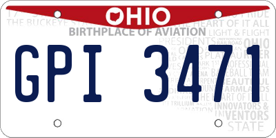 OH license plate GPI3471
