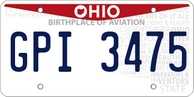 OH license plate GPI3475
