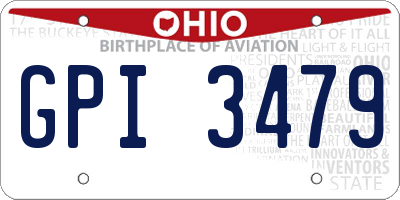 OH license plate GPI3479