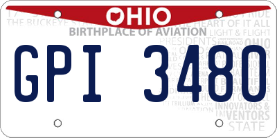 OH license plate GPI3480