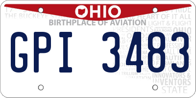 OH license plate GPI3483
