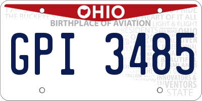 OH license plate GPI3485