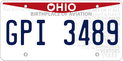 OH license plate GPI3489