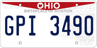 OH license plate GPI3490