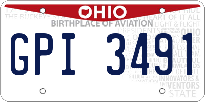OH license plate GPI3491
