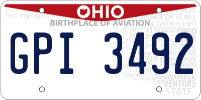 OH license plate GPI3492