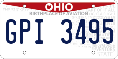 OH license plate GPI3495