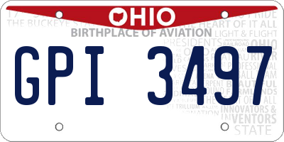 OH license plate GPI3497