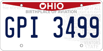 OH license plate GPI3499