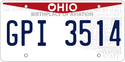 OH license plate GPI3514