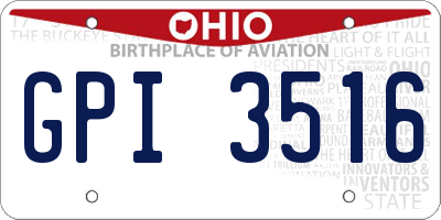 OH license plate GPI3516