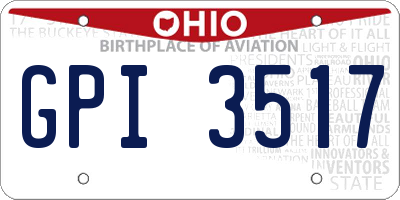 OH license plate GPI3517