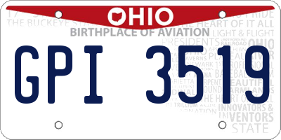 OH license plate GPI3519
