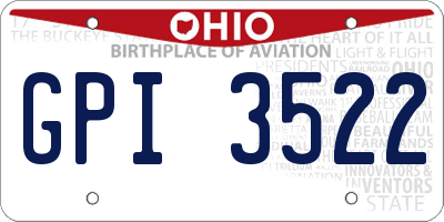OH license plate GPI3522
