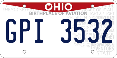 OH license plate GPI3532