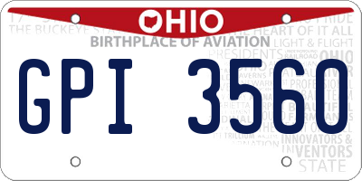 OH license plate GPI3560