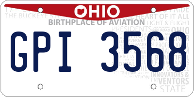 OH license plate GPI3568
