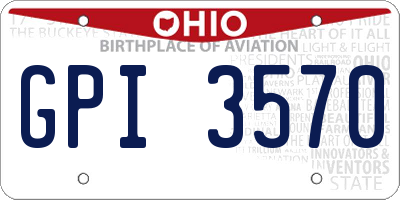 OH license plate GPI3570