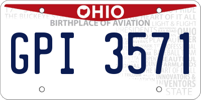 OH license plate GPI3571