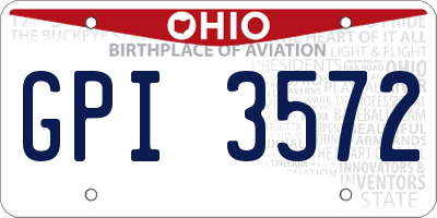OH license plate GPI3572