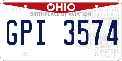 OH license plate GPI3574