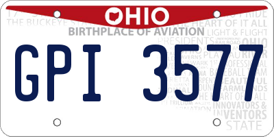 OH license plate GPI3577
