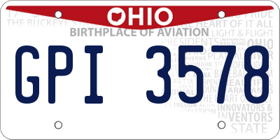 OH license plate GPI3578