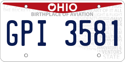 OH license plate GPI3581