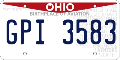 OH license plate GPI3583