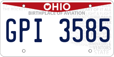 OH license plate GPI3585