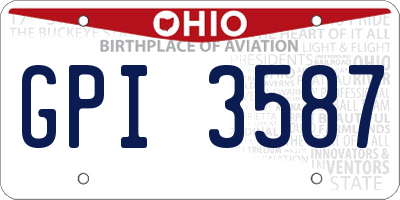 OH license plate GPI3587