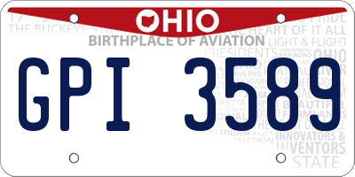 OH license plate GPI3589