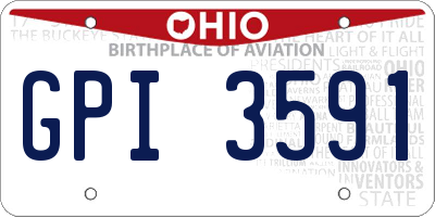 OH license plate GPI3591