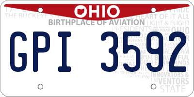 OH license plate GPI3592