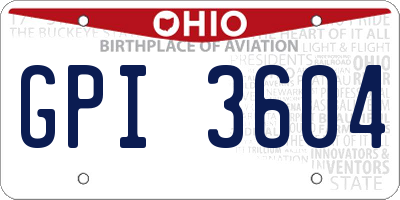 OH license plate GPI3604