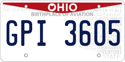 OH license plate GPI3605