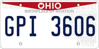 OH license plate GPI3606