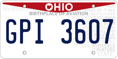 OH license plate GPI3607