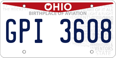 OH license plate GPI3608