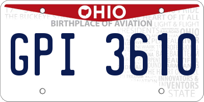 OH license plate GPI3610