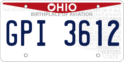 OH license plate GPI3612