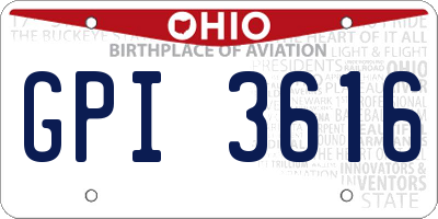 OH license plate GPI3616