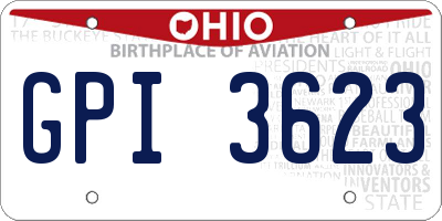 OH license plate GPI3623