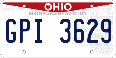 OH license plate GPI3629