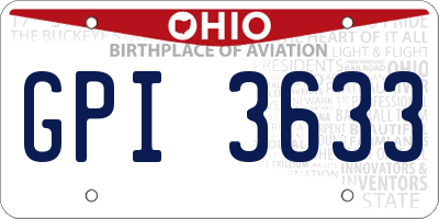 OH license plate GPI3633