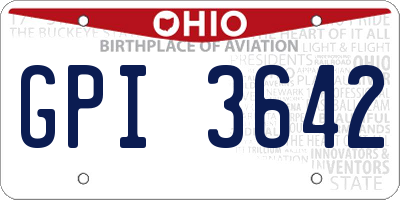 OH license plate GPI3642