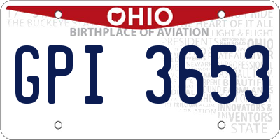OH license plate GPI3653