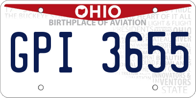 OH license plate GPI3655