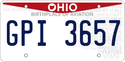 OH license plate GPI3657